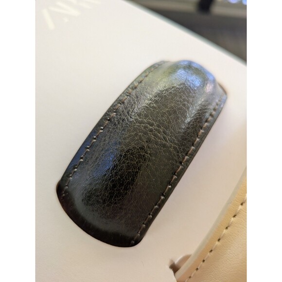 ZARA Women NEW Pack Of 3 Leather Cuff Bangle Bracelets Burgundy Green Cream Bend - Picture 6 of 14